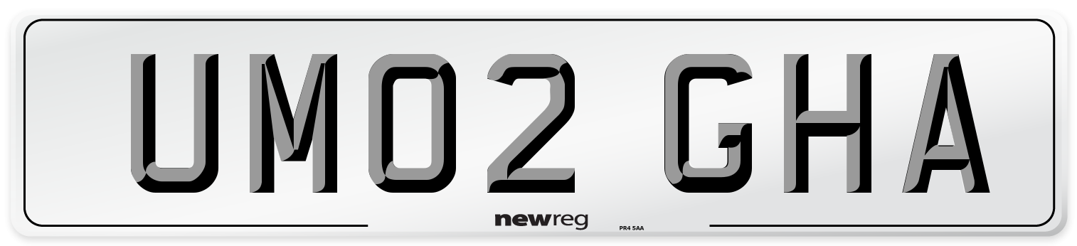 UM02 GHA Number Plate from New Reg